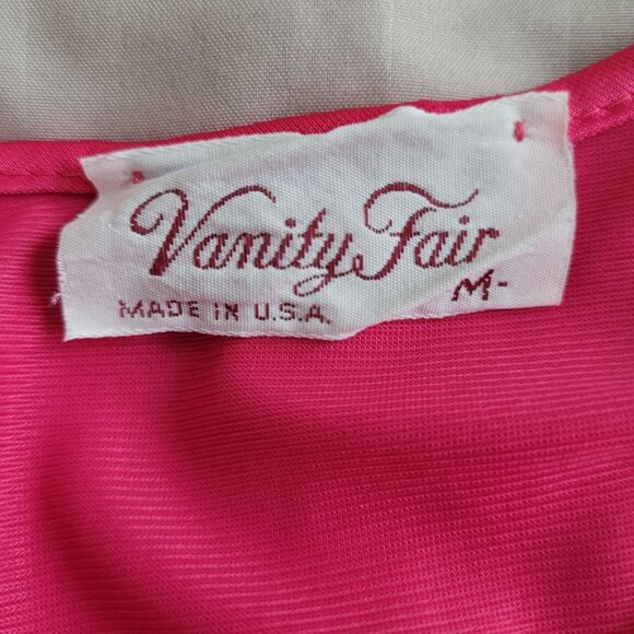 Vintage Vanity Fair Pink Nightgown Robe Pajama Set Size Medium - Stains - Picture 5 of 12